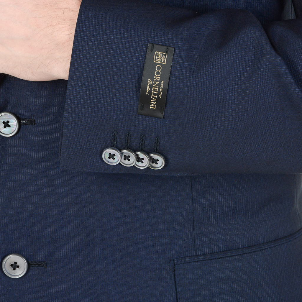 Abito da uomo Corneliani maniche lunghe blu scuro Super 130's