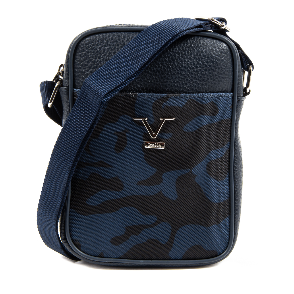 V 1969 Italia Borsa a tracolla da uomo blu MILITARE