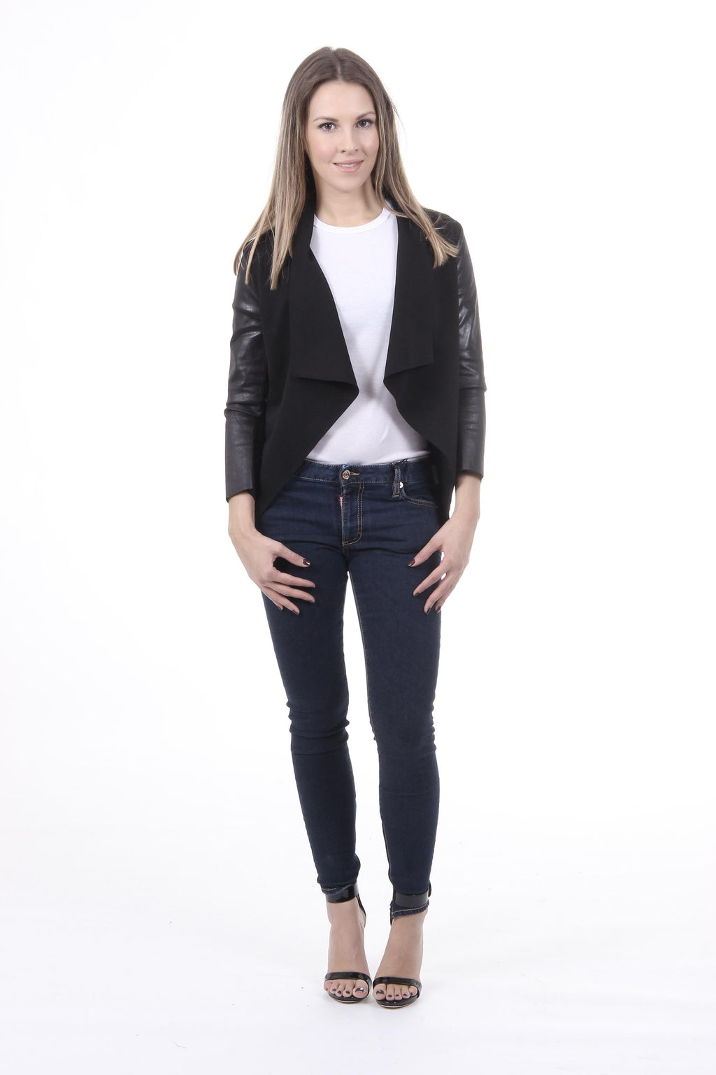 Giacca da donna V 1969 Italia GIACCA ALEXIA TESS. IMMERSIONE + ECOPELLE NERO