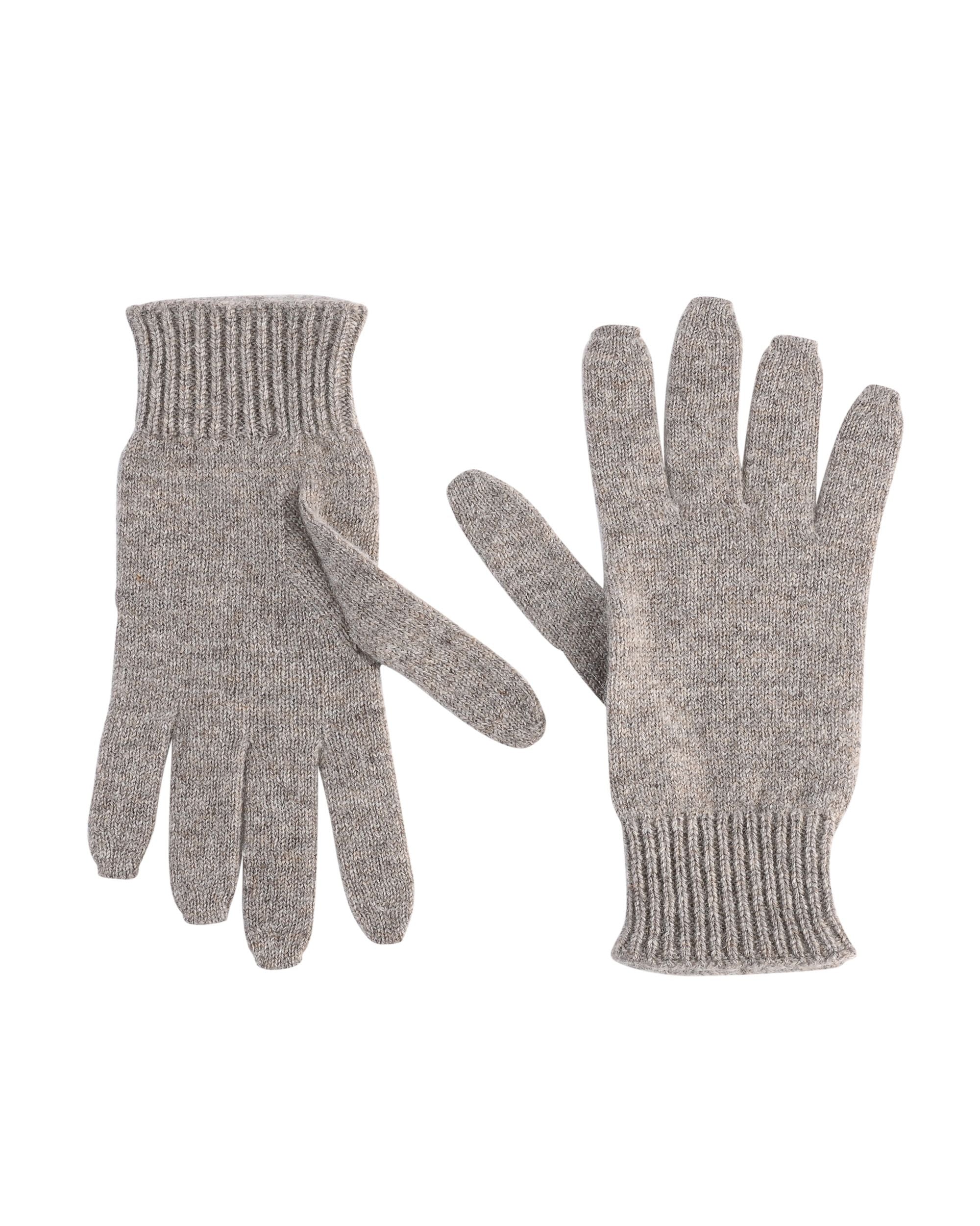 Guanti corti da donna in cashmere Crown of Edinburgh COE 001 TAUPE