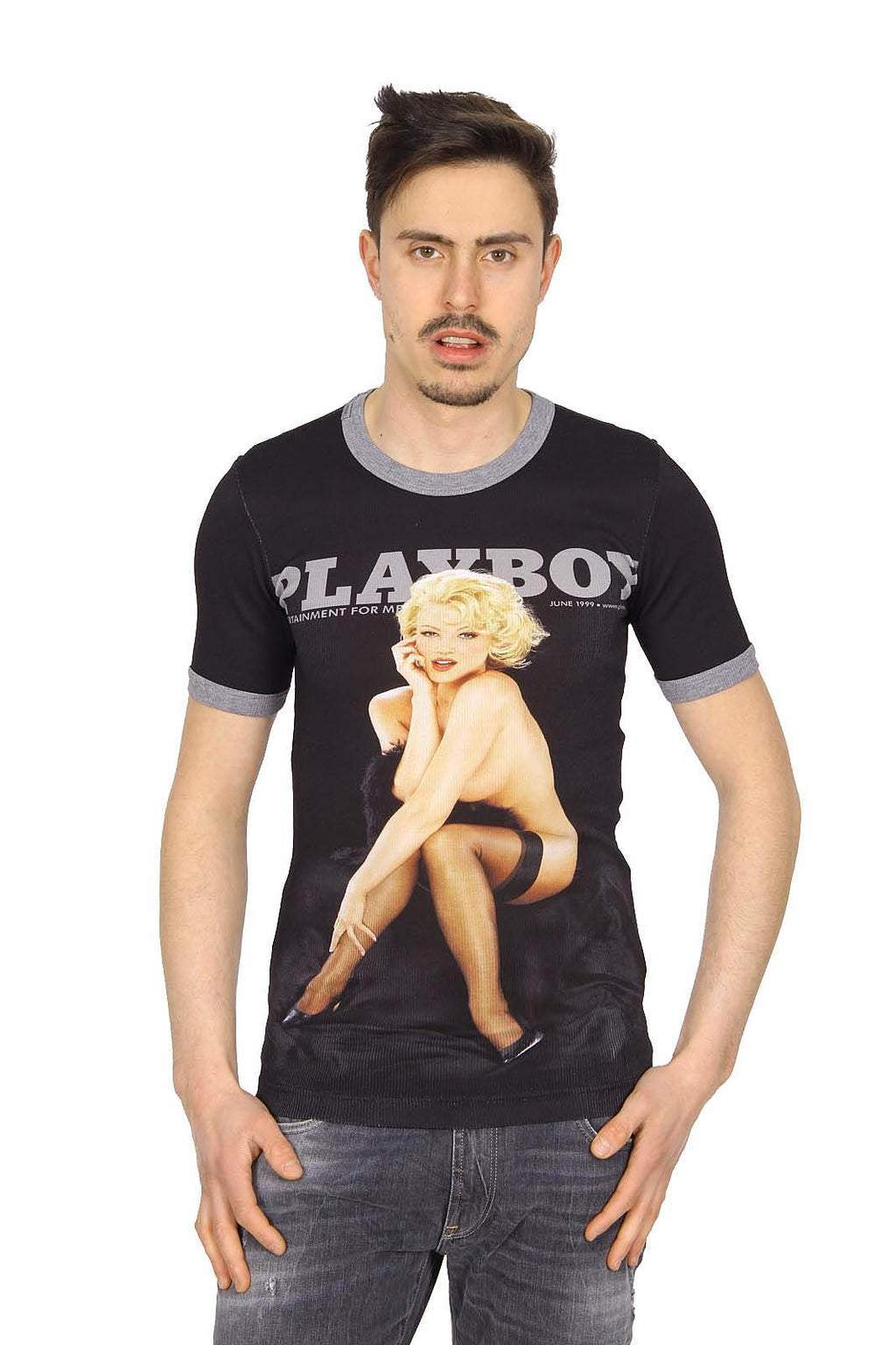 Dolce & Gabbana Playboy t-shirt da uomo a manica corta G8EQ5T G7CEB S9000