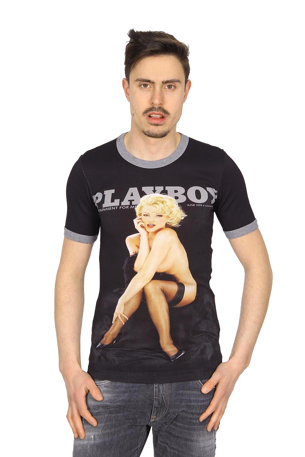 Dolce & Gabbana Playboy t-shirt da uomo a manica corta G8EQ5T G7CEB S9000