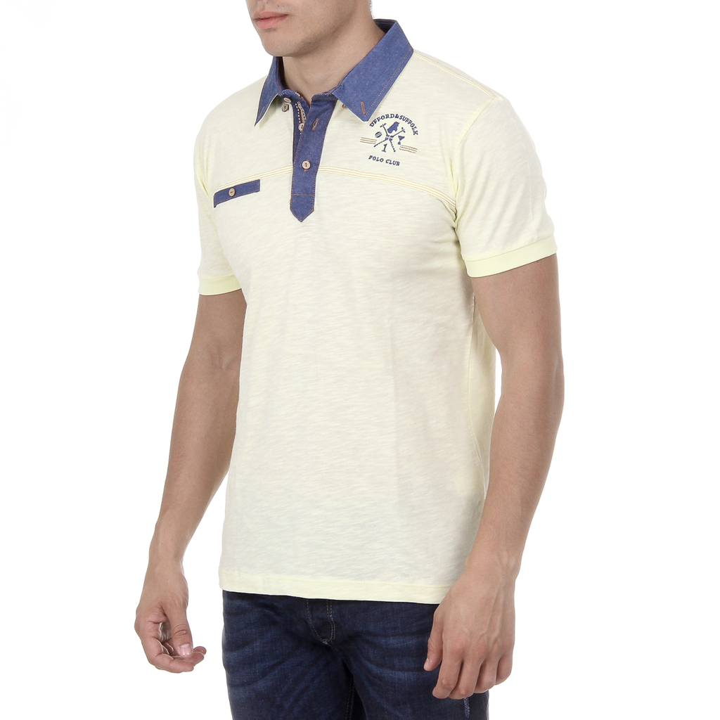 Polo da uomo a maniche corte Ufford & Suffolk Polo Club US007B GIALLO