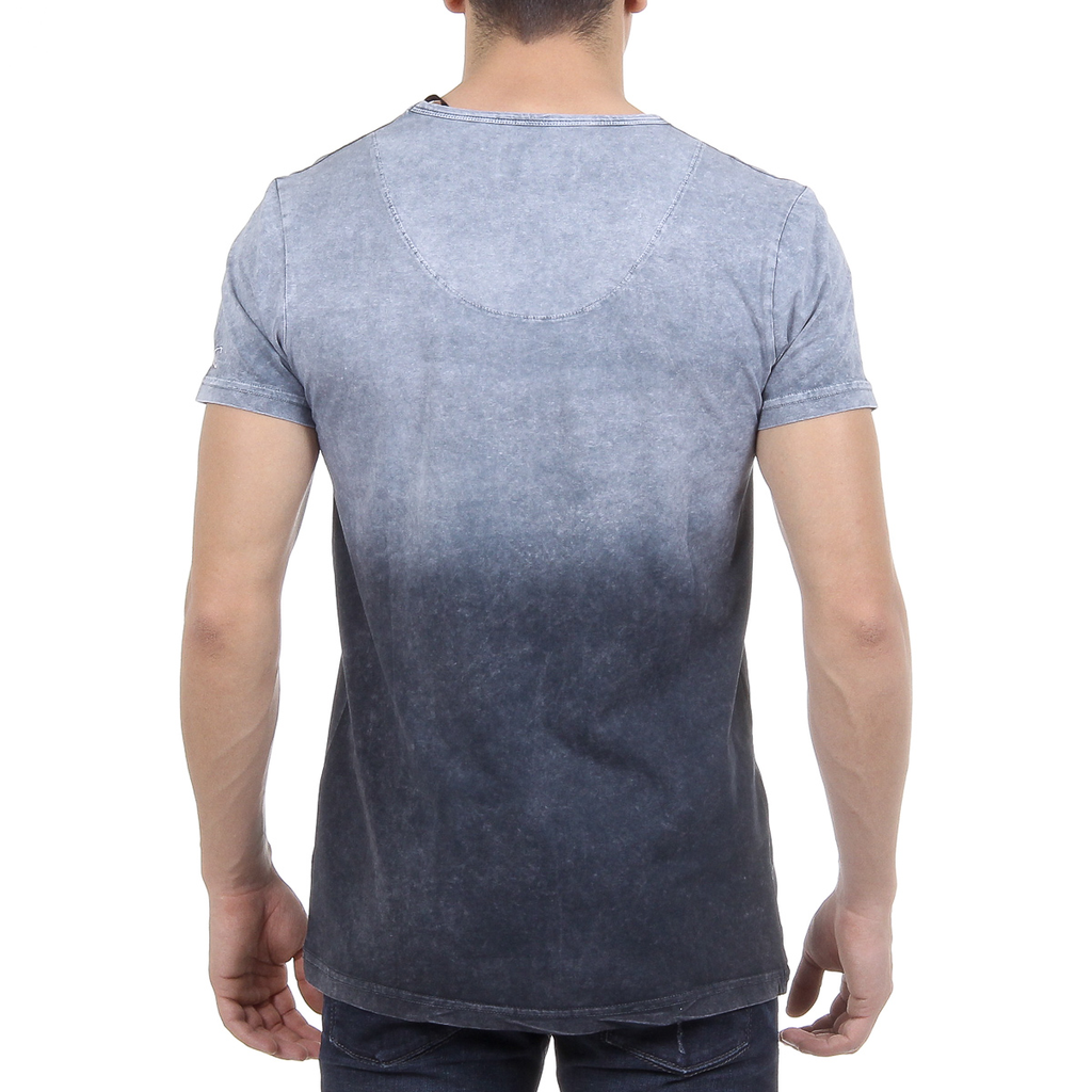 Andrew Charles T-shirt da uomo a maniche corte con scollo a V, grigia ELI