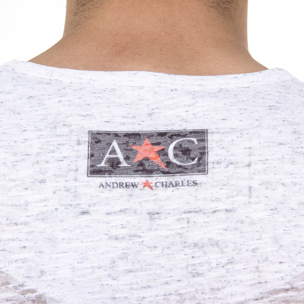 Andrew Charles T-shirt da uomo a maniche corte con scollo rotondo, bianca LEVI