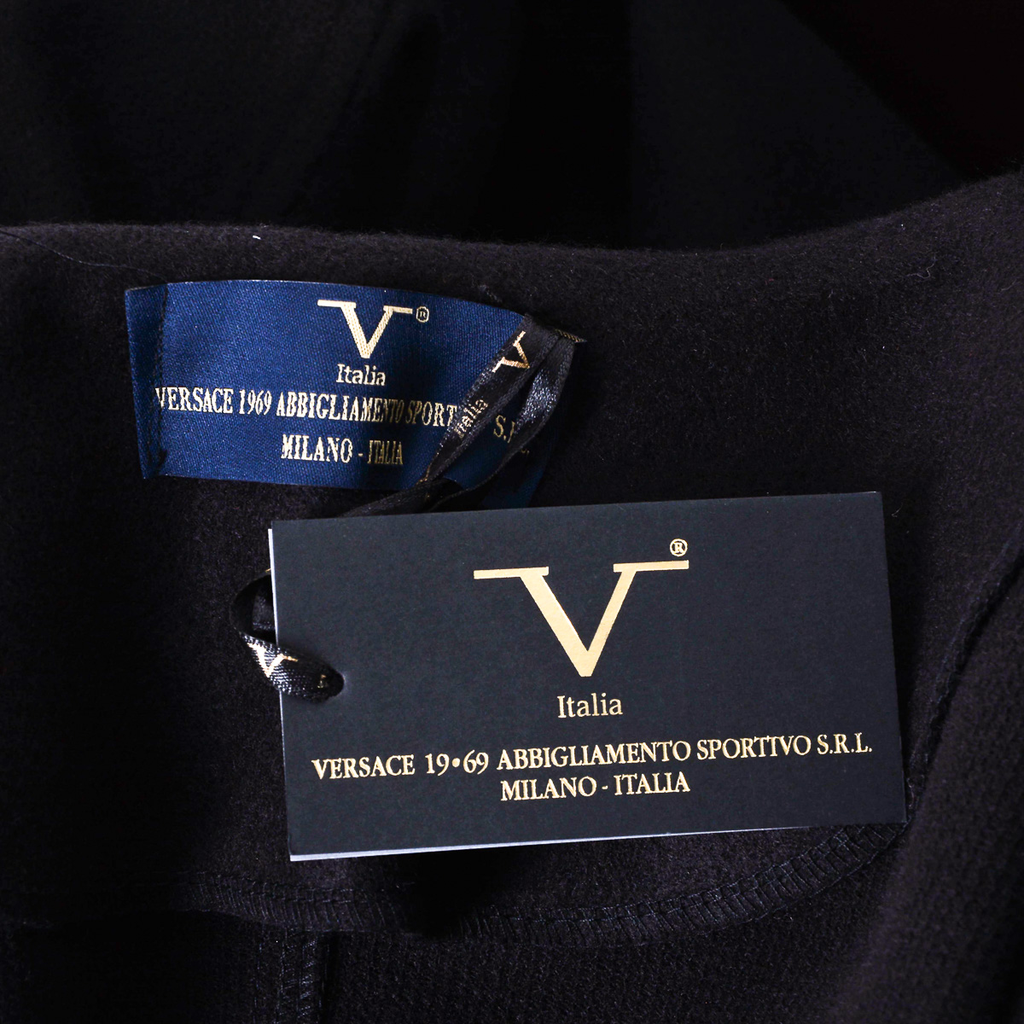 V 1969 Italia Cappotto da donna maniche lunghe nero STOCCOLMA
