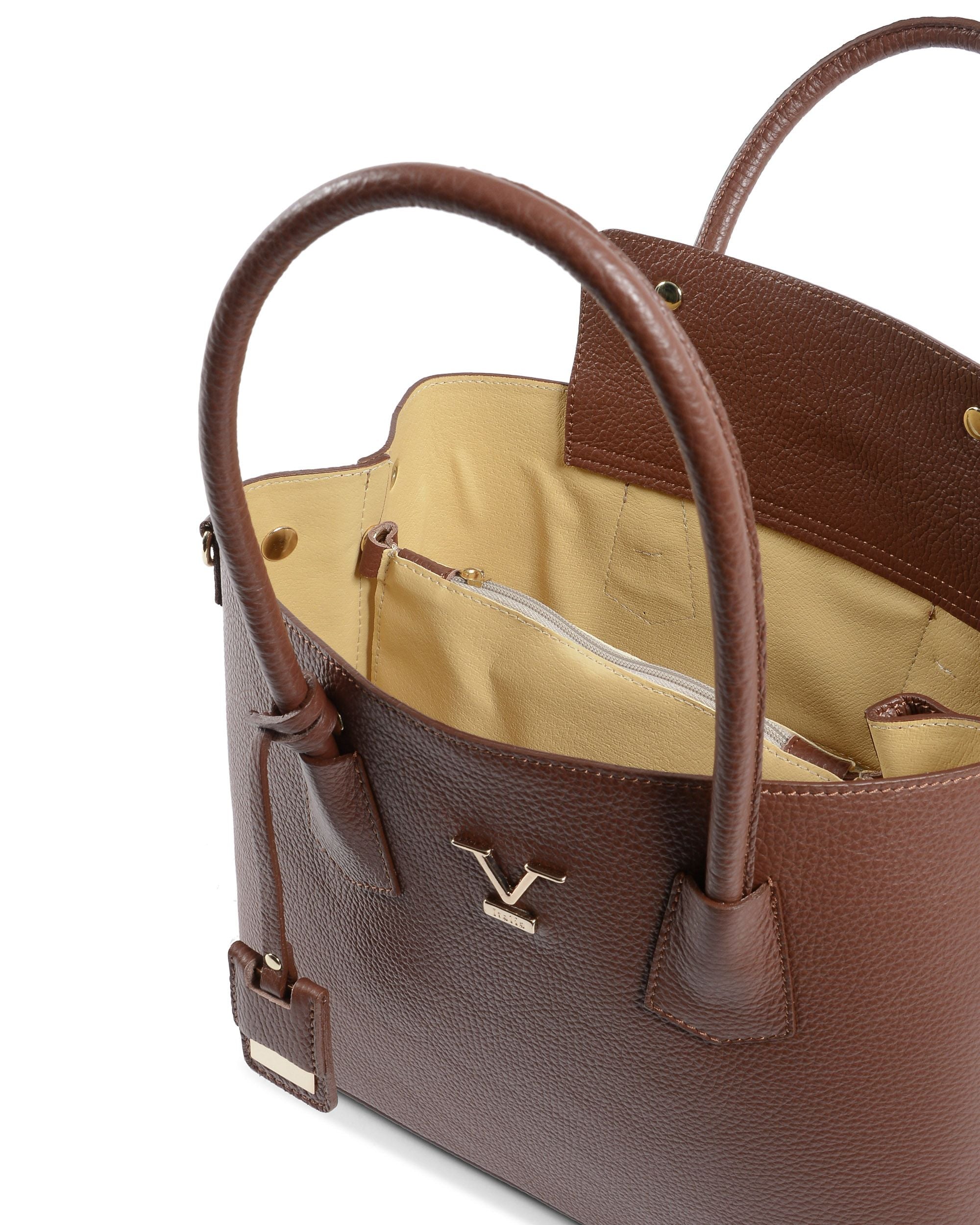 Borsa da donna V Italia Marrone scuro 10510 DOLLARO BRUCIATO
