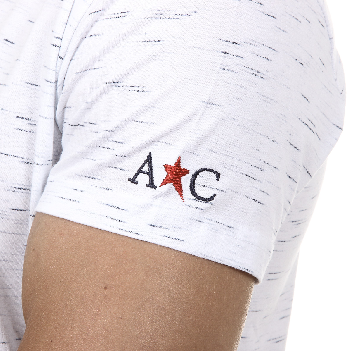 Andrew Charles T-shirt da uomo a maniche corte con scollo a V bianca AARON