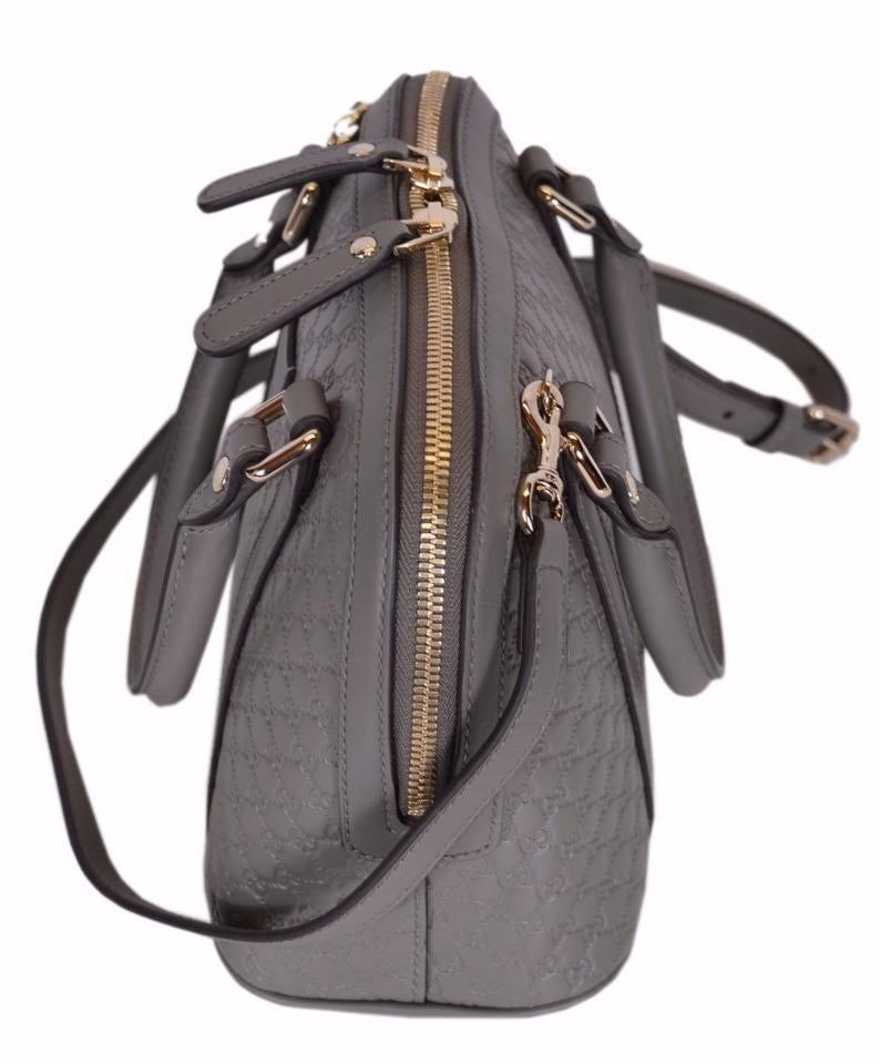 Borsa Gucci Guccissima in pelle piccola Dome grigia