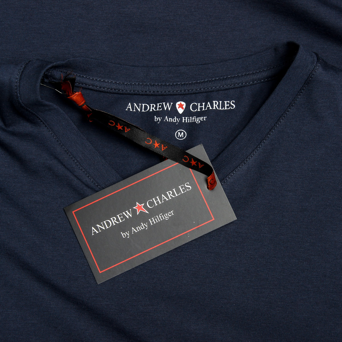 Andrew Charles Maglietta da uomo a maniche corte con scollo a V blu KENAN