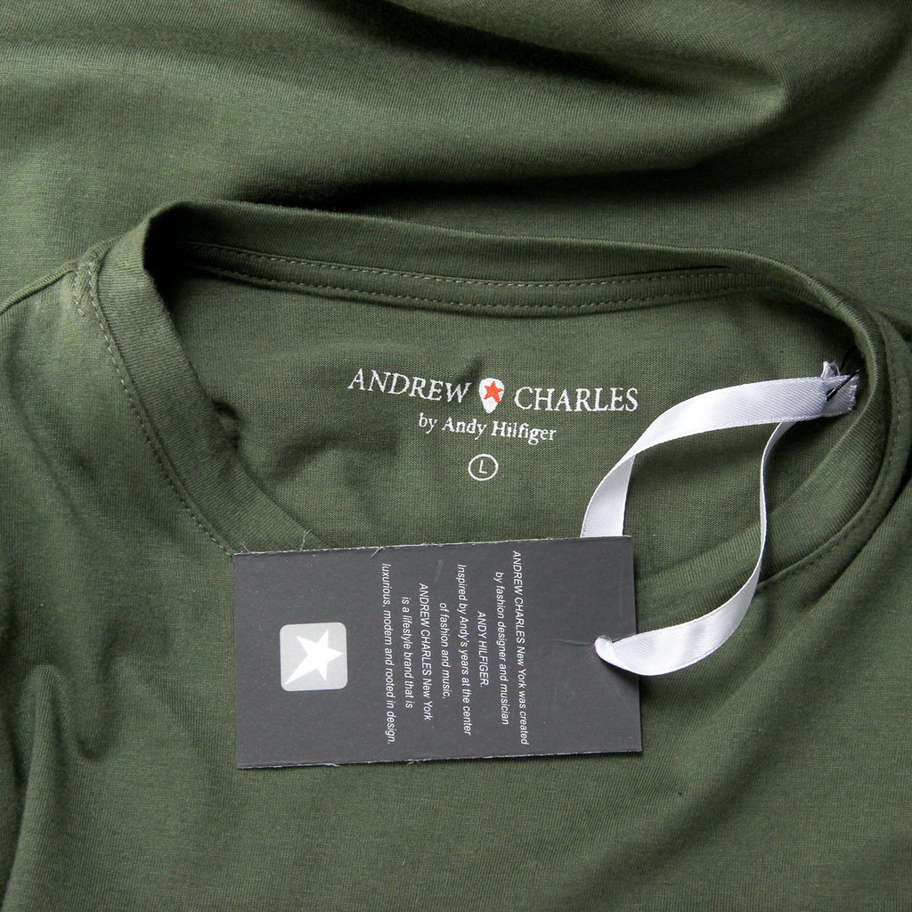 Andrew Charles T-shirt da uomo a maniche corte con scollo rotondo verde KEITA