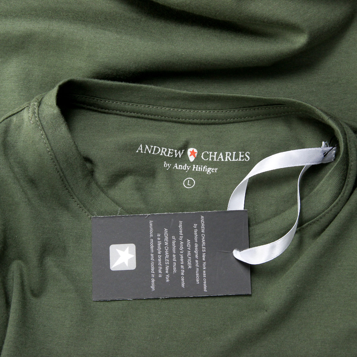 Andrew Charles T-shirt da uomo a maniche corte con scollo rotondo verde KEITA