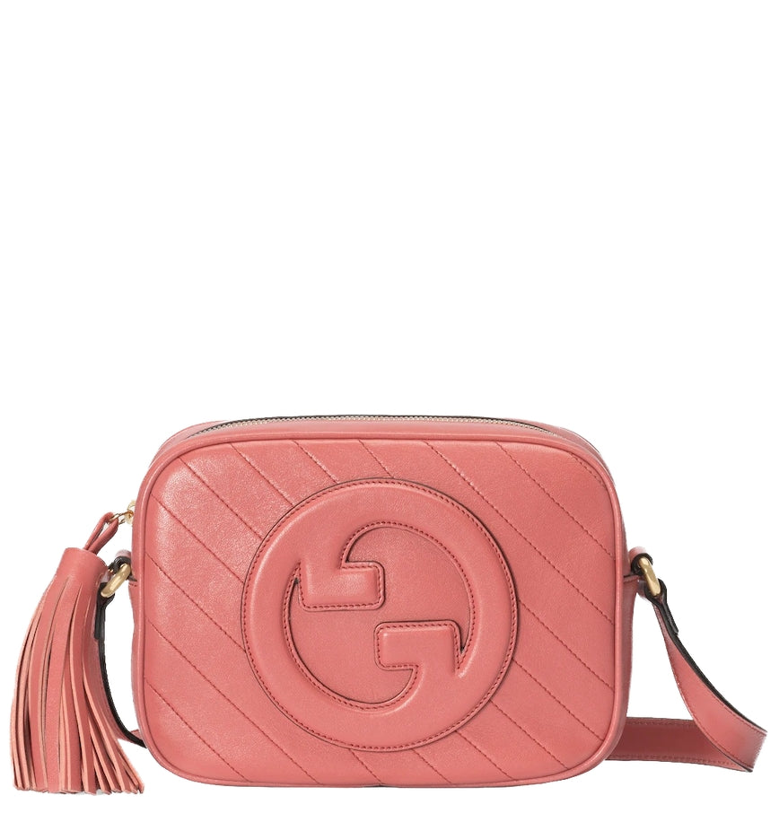 Borsa a tracolla in pelle con logo in rilievo Blondie