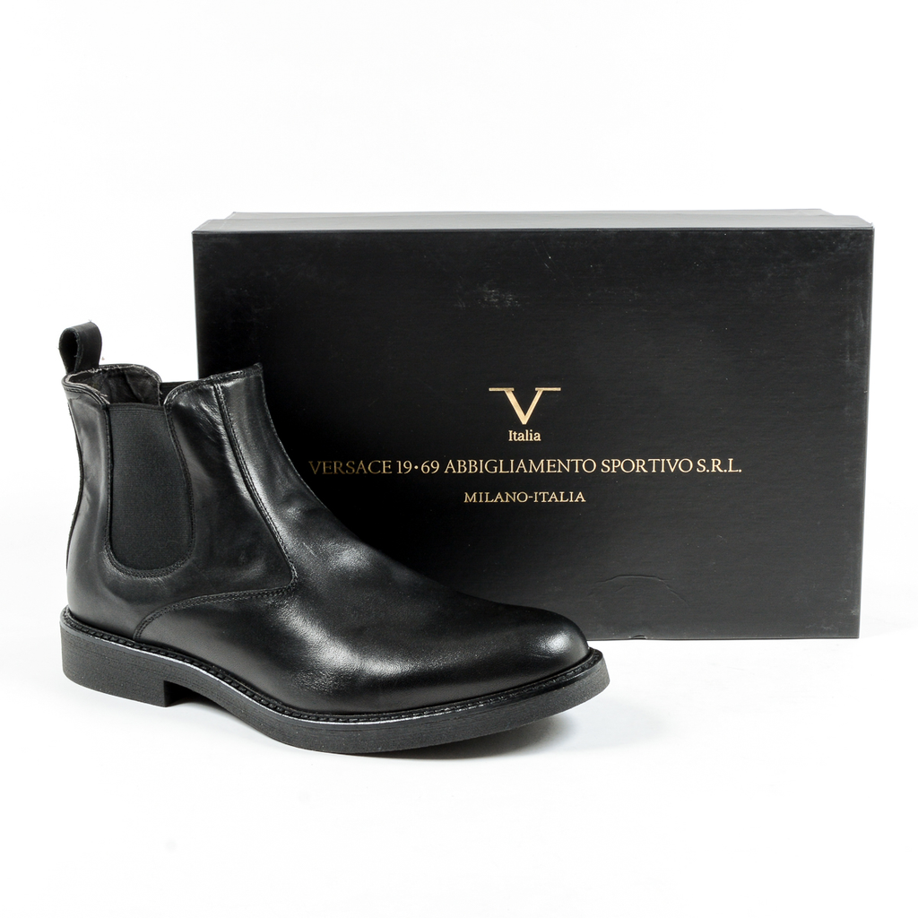 V 1969 Italia Stivaletto Uomo Nero HIERRO