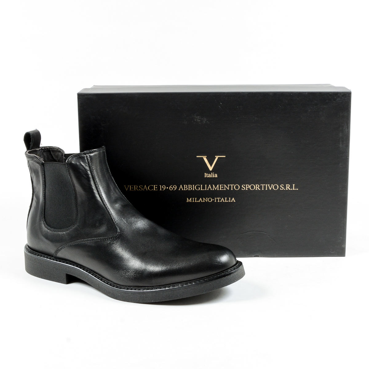 V 1969 Italia Stivaletto Uomo Nero HIERRO