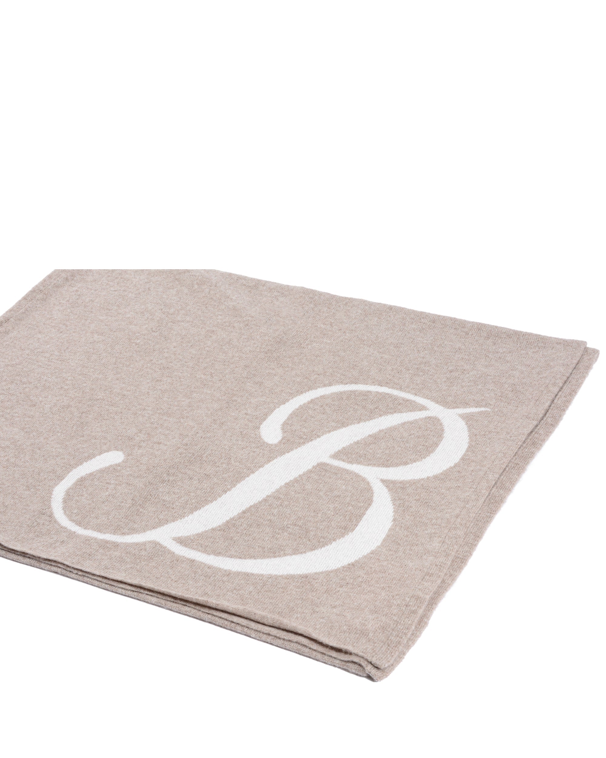 Sciarpa in cashmere con monogramma - Cammello
