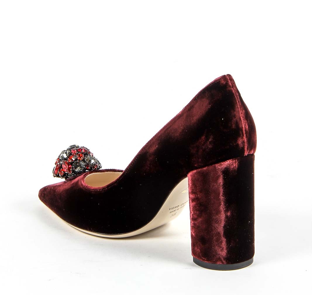V 1969 Italia Womens Pump 3108220 VELLUTO BORDEAUX