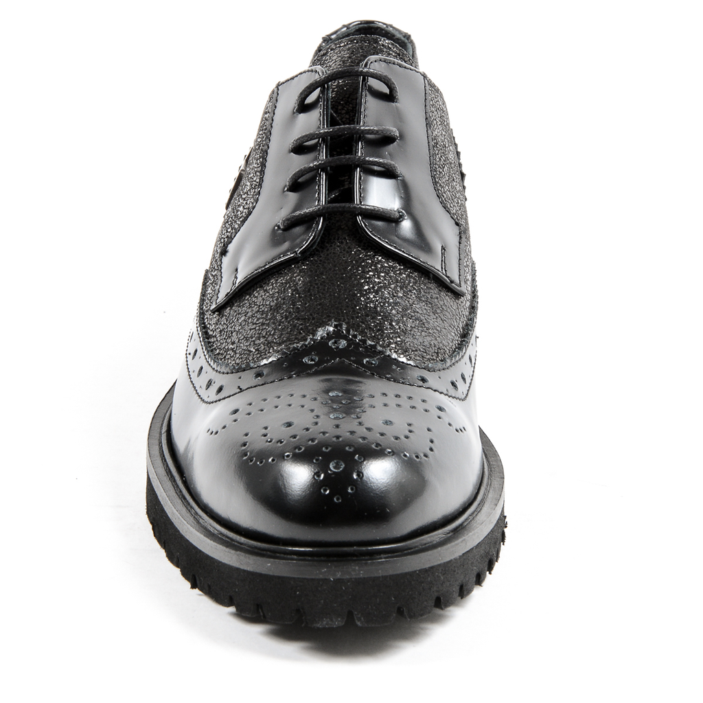 Andrew Charles Scarpe Oxford da donna nere COURTNEY