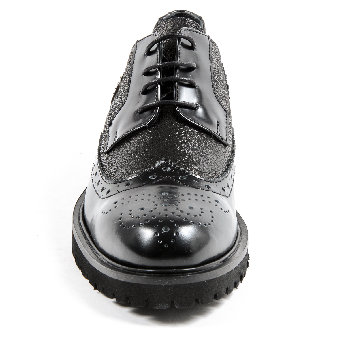 Andrew Charles Scarpe Oxford da donna nere COURTNEY