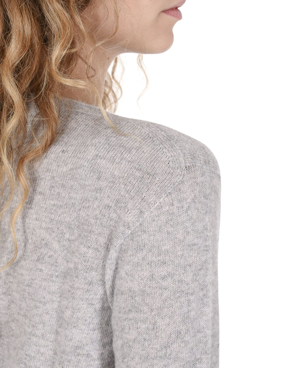 Maglione da donna in cashmere con scollo quadrato Crown of Edinburgh COE 006 OYSTER