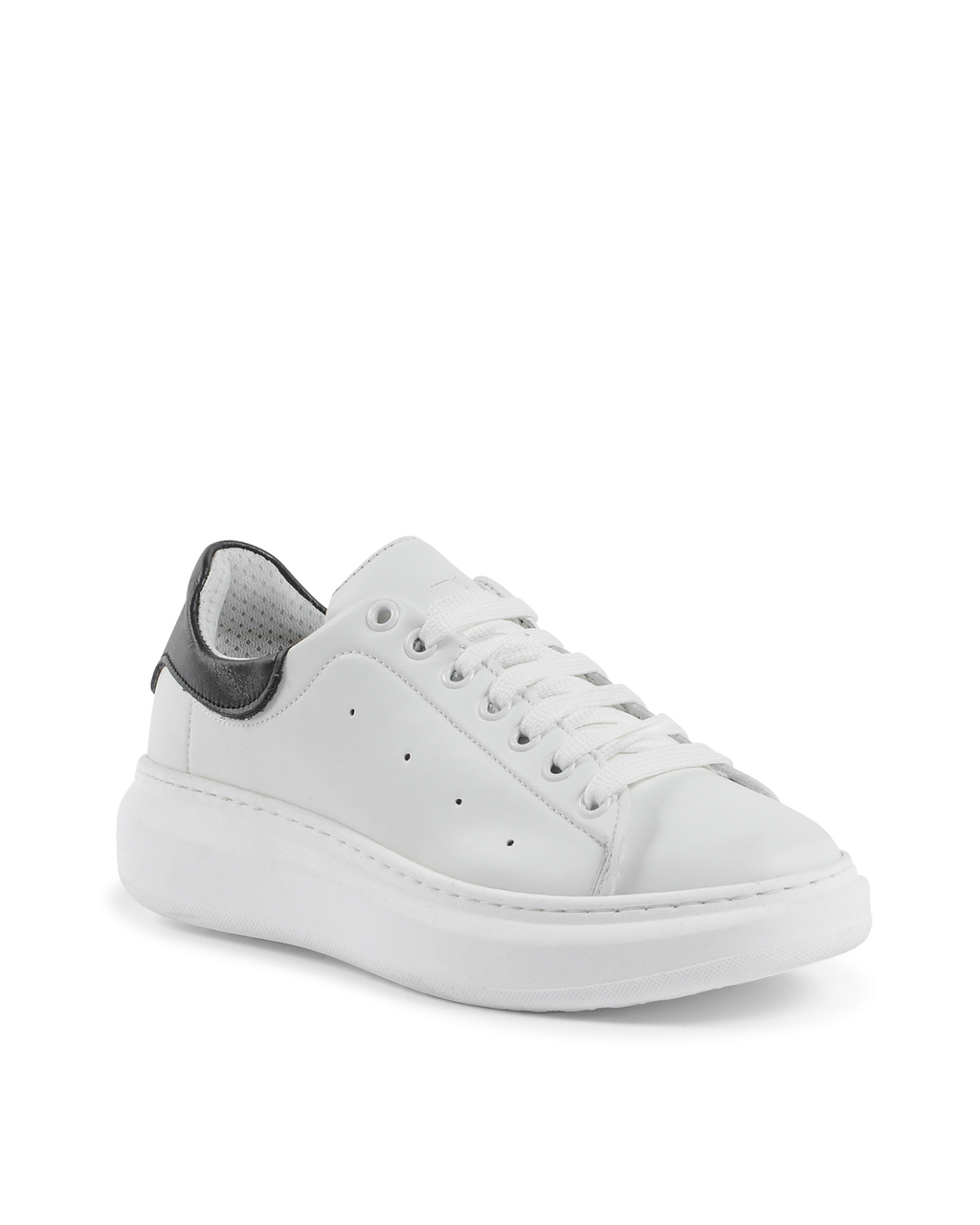 Sneaker Donna 19V69 Italia Bianco Nero 719 PELLE BIANCO PELLE NERO