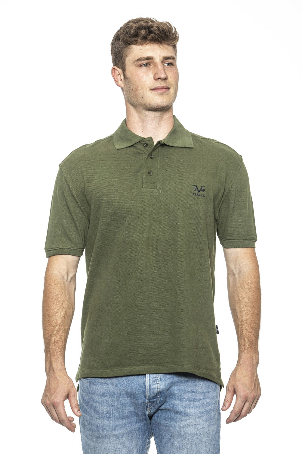 Polo Uomo 19V69 Italia Verde RICAMO OLIVA