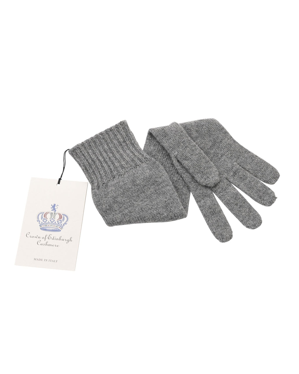 Guanti lunghi da donna in cashmere Crown of Edinburgh COE 002 SMOG