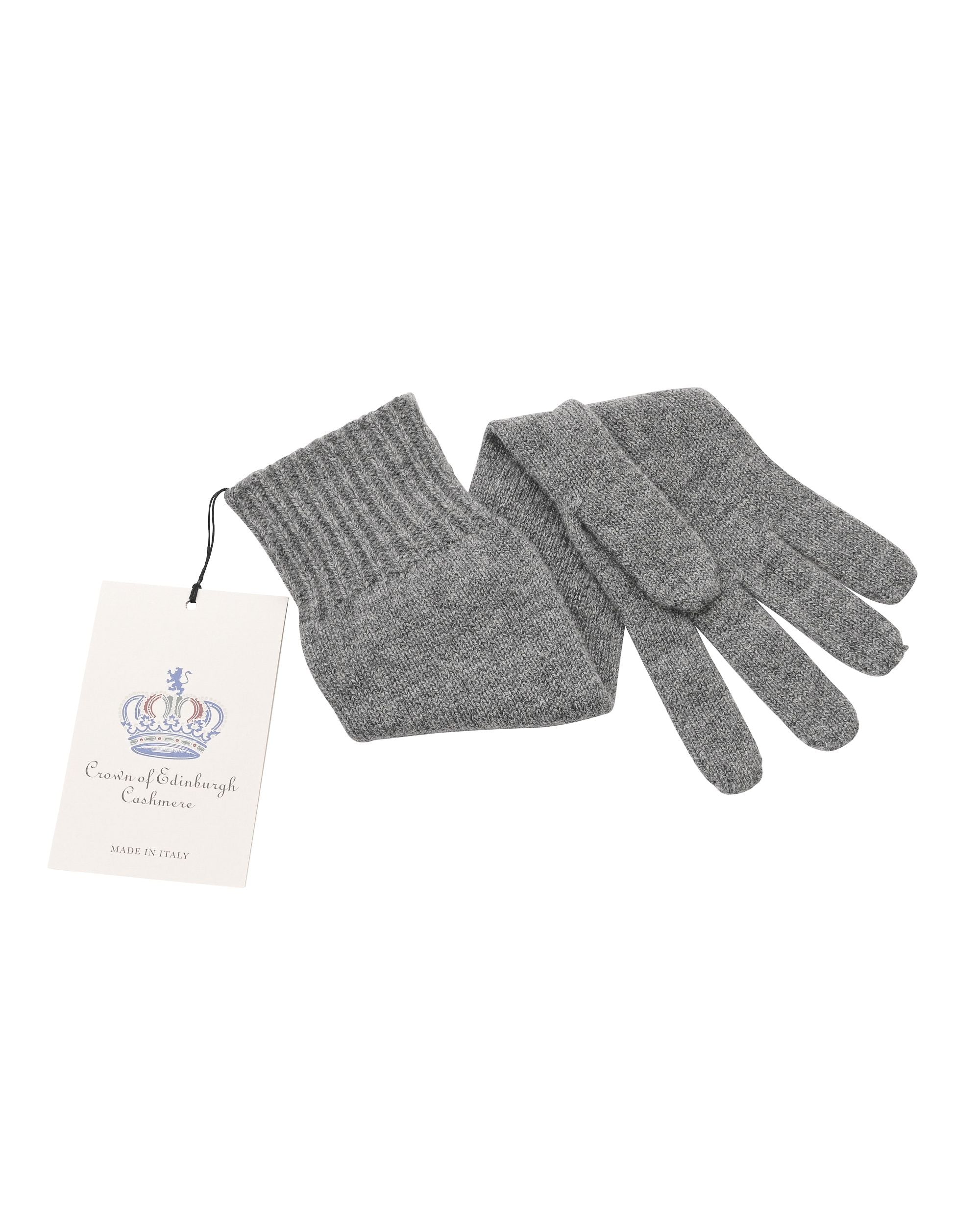 Guanti lunghi da donna in cashmere Crown of Edinburgh COE 002 SMOG