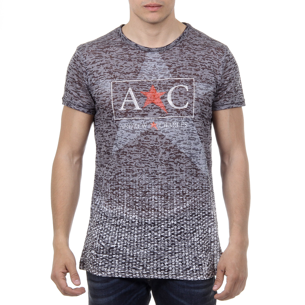 Andrew Charles T-shirt da uomo a maniche corte con scollo tondo nera LEVI
