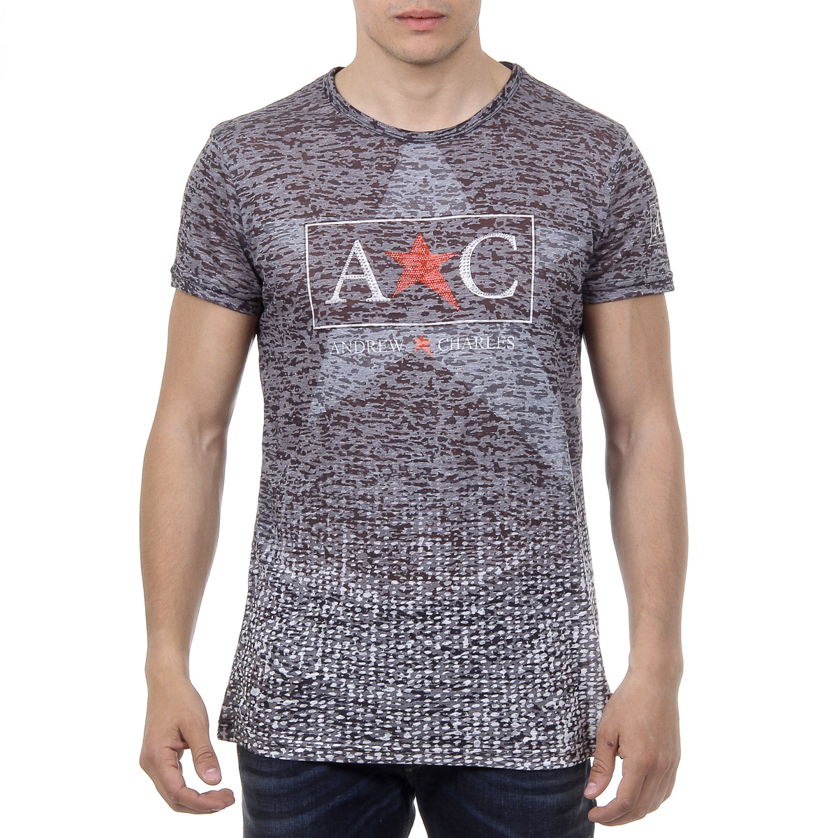 Andrew Charles T-shirt da uomo a maniche corte con scollo tondo nera LEVI