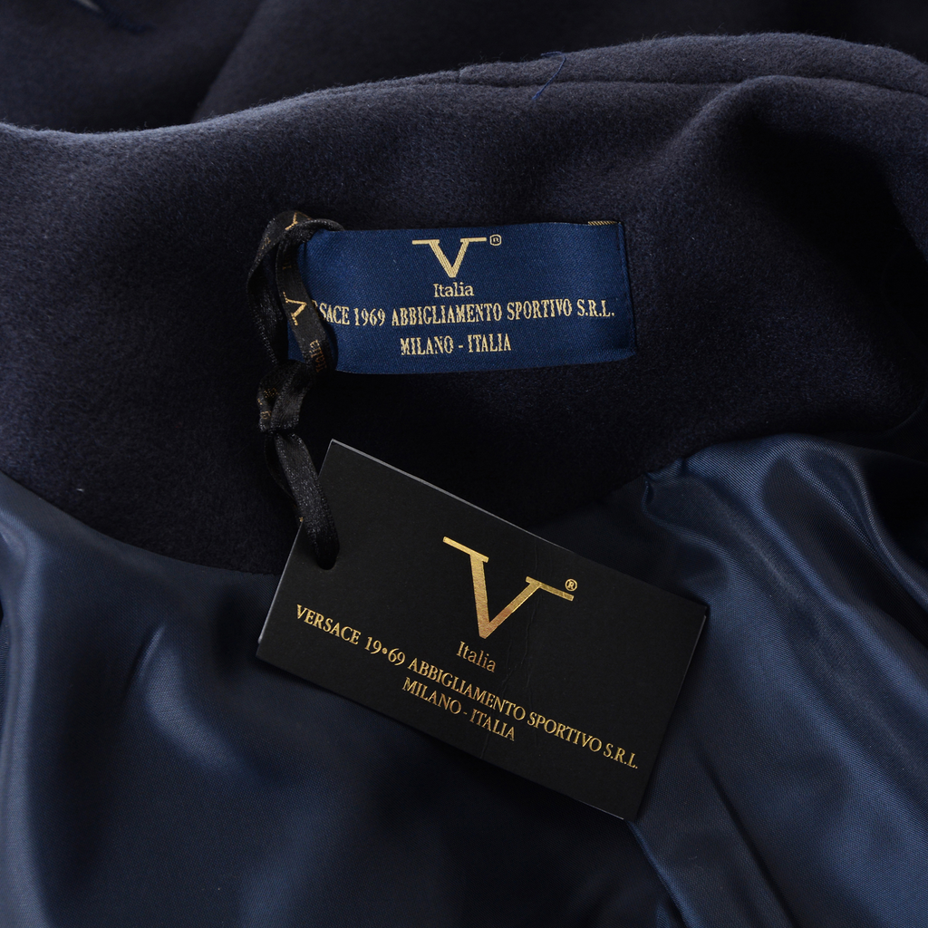 V 1969 Italia Cappotto da donna a maniche lunghe blu scuro STOCCOLMA