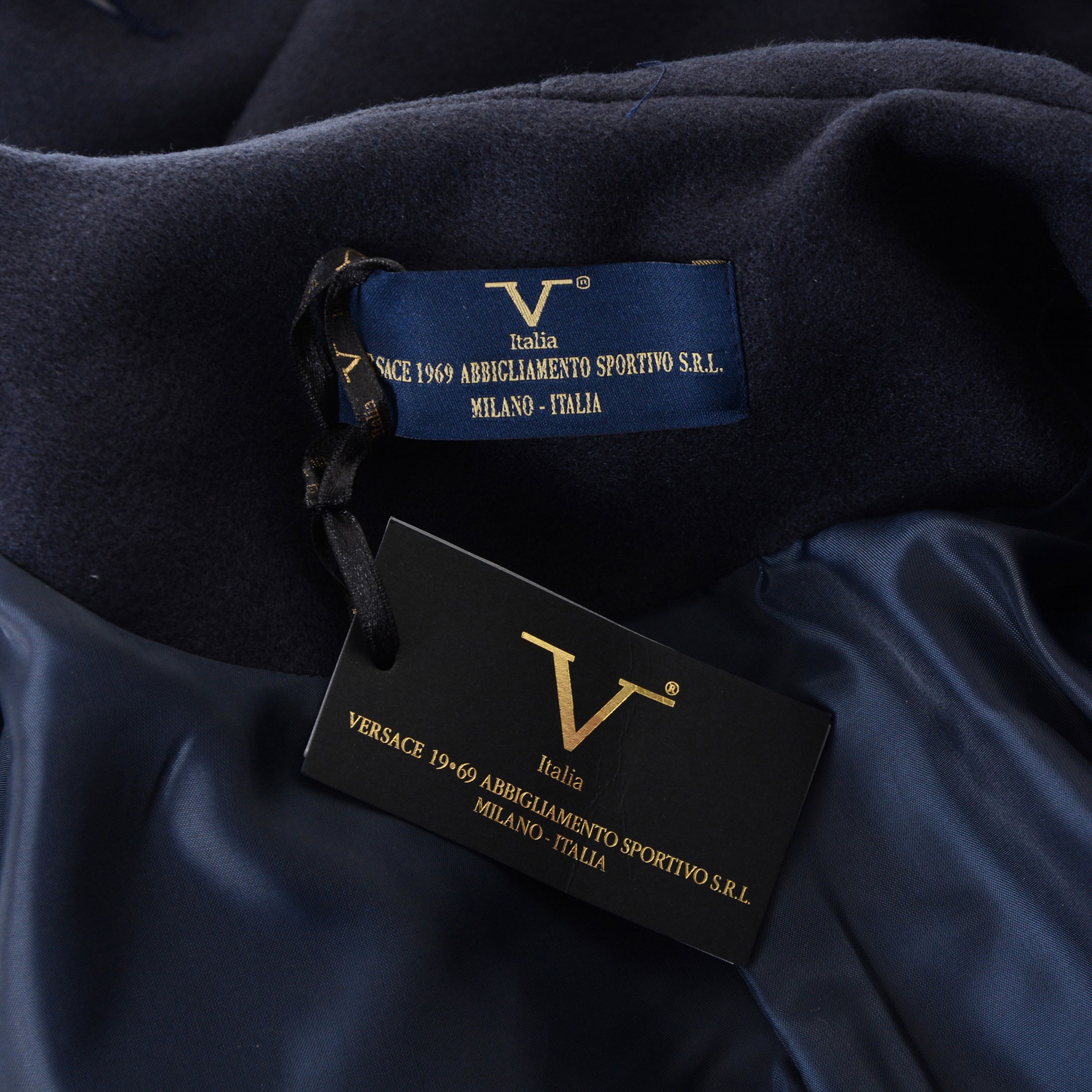 V 1969 Italia Cappotto da donna a maniche lunghe blu scuro STOCCOLMA