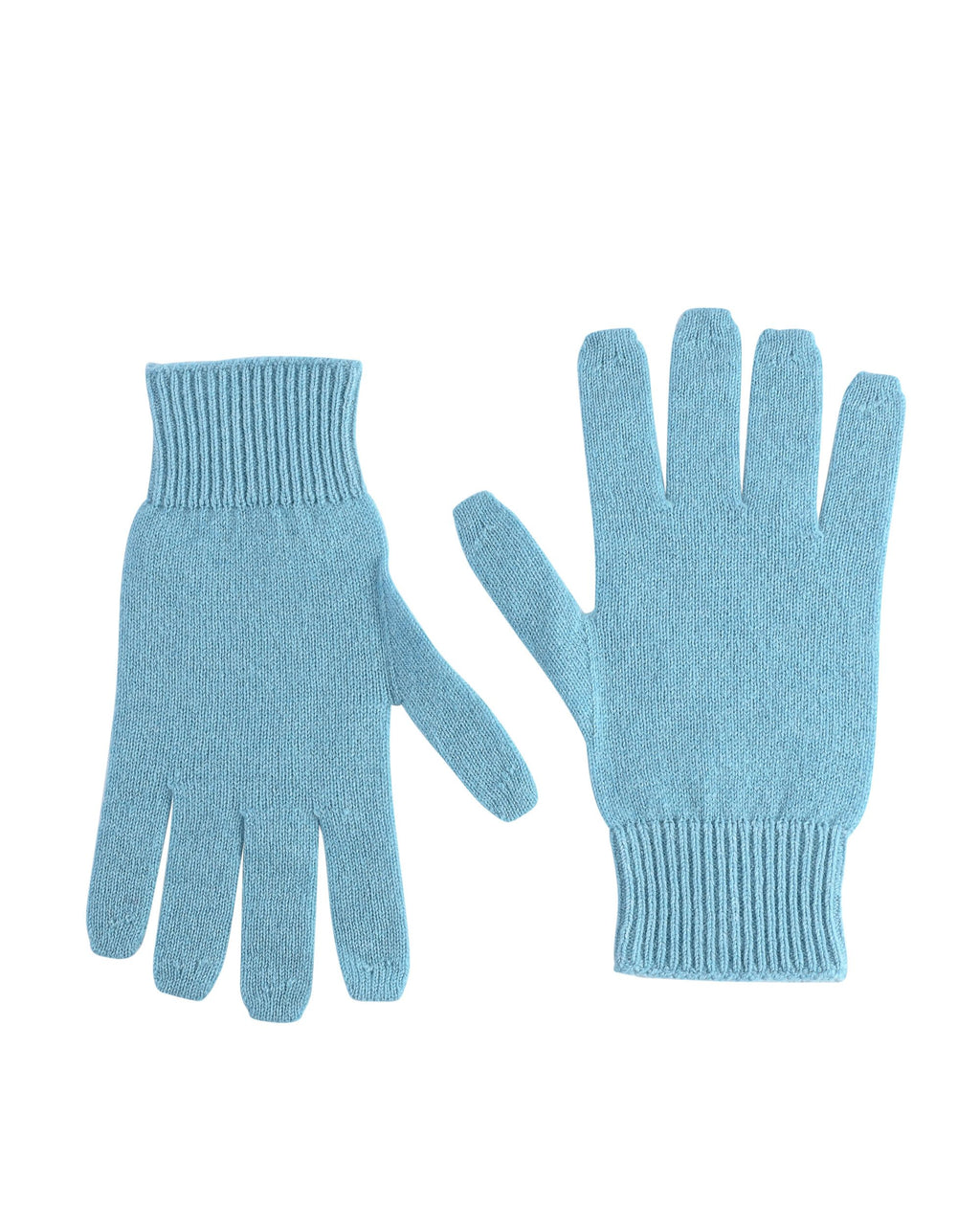Guanti corti da donna in cashmere Crown of Edinburgh COE 001 BABY BLUE