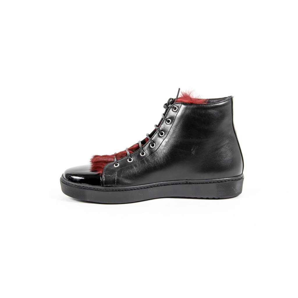 Sneaker Alta da Donna V 1969 Italia 312070 NAPPA NERO/VERNICE NERO