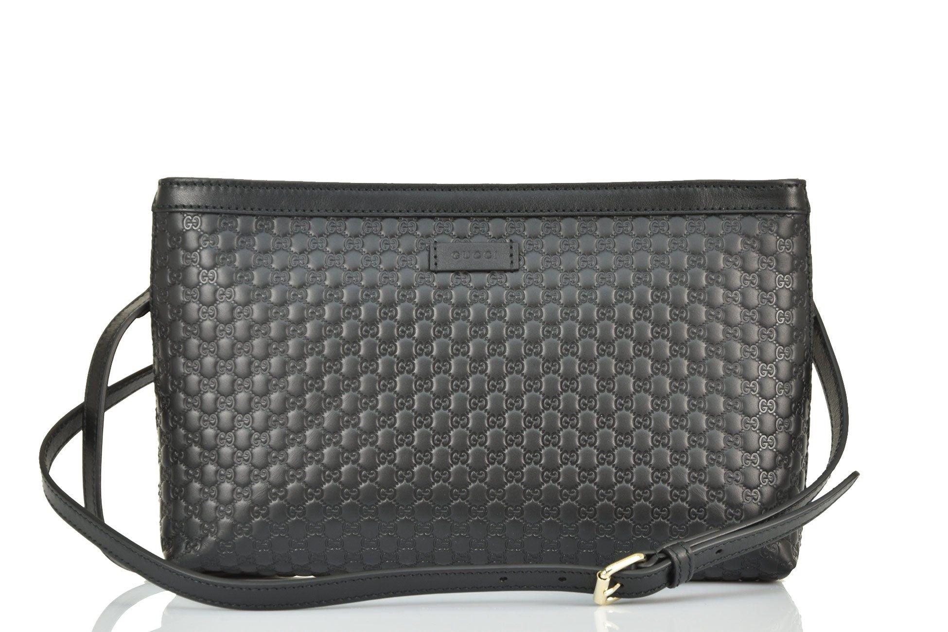 Gucci Guccissima pochette e borsa a tracolla in pelle nera