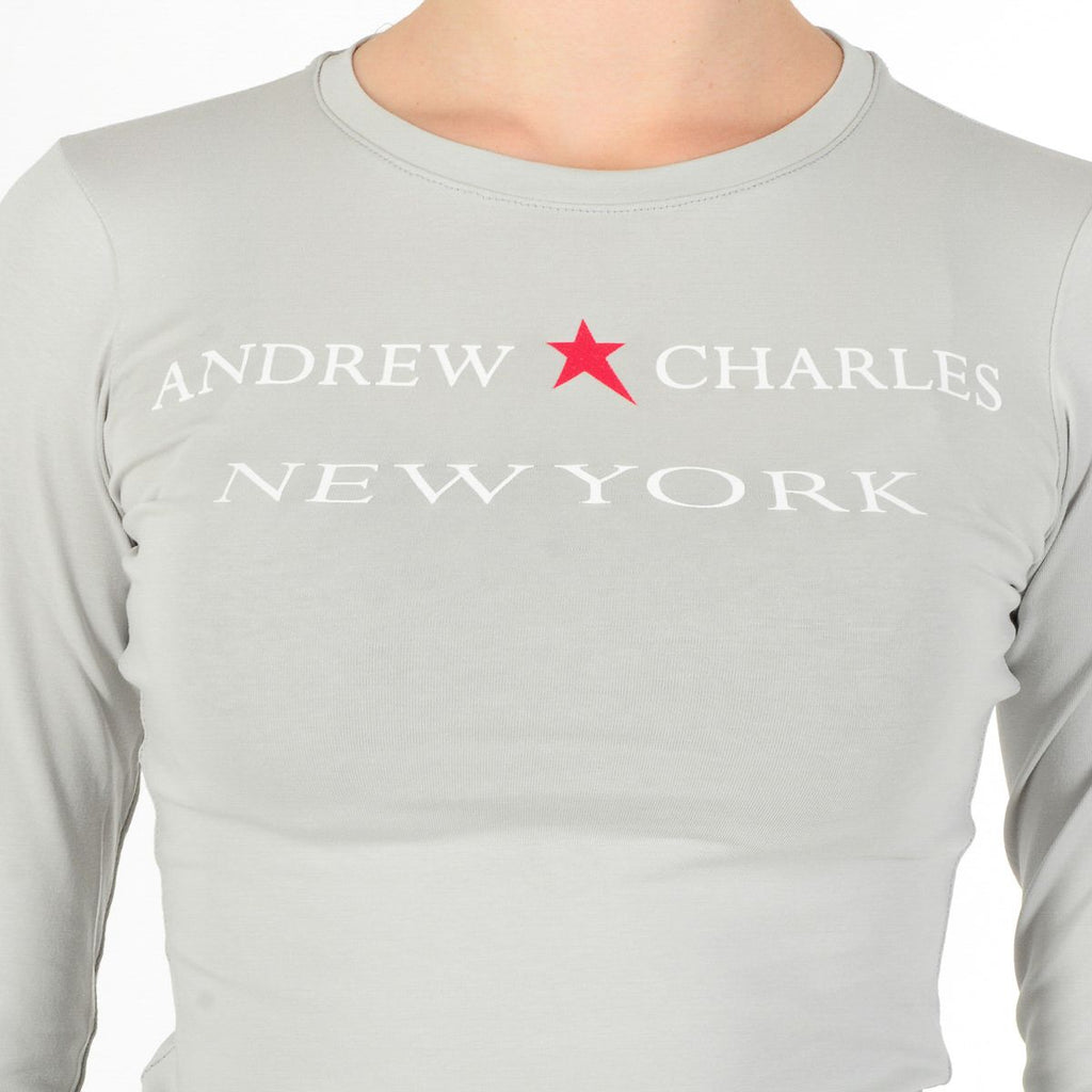 Andrew Charles By Andy Hilfiger T-shirt da donna LS TS602 031002 PHENIX GRIGIO CHIARO 003