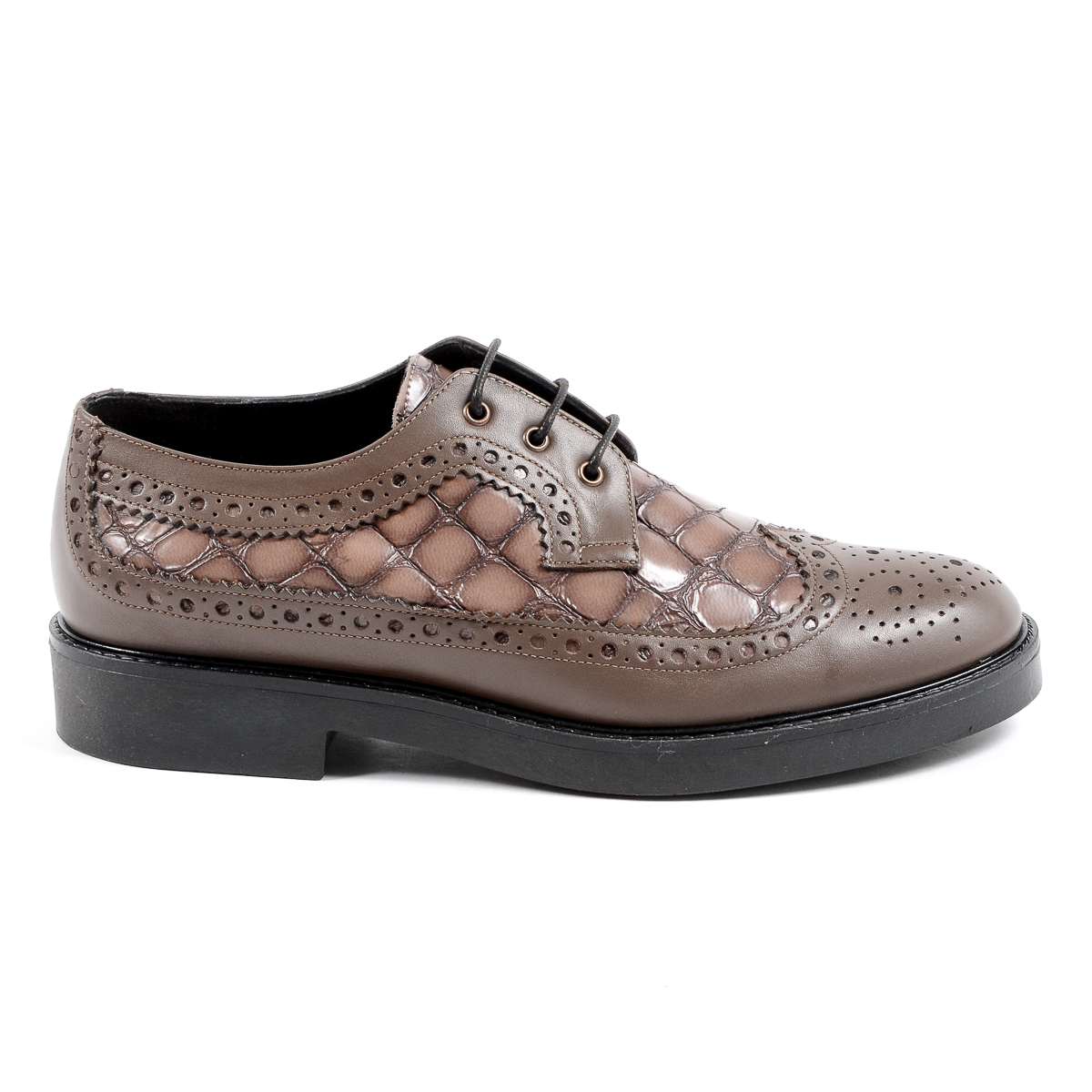 V 1969 Italia Womens Brogue Shoe Taupe TRENTO