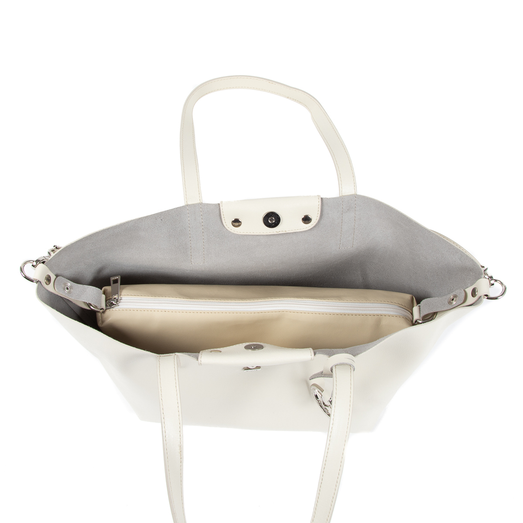 V 1969 Italia Borsa da donna JERSEY bianca