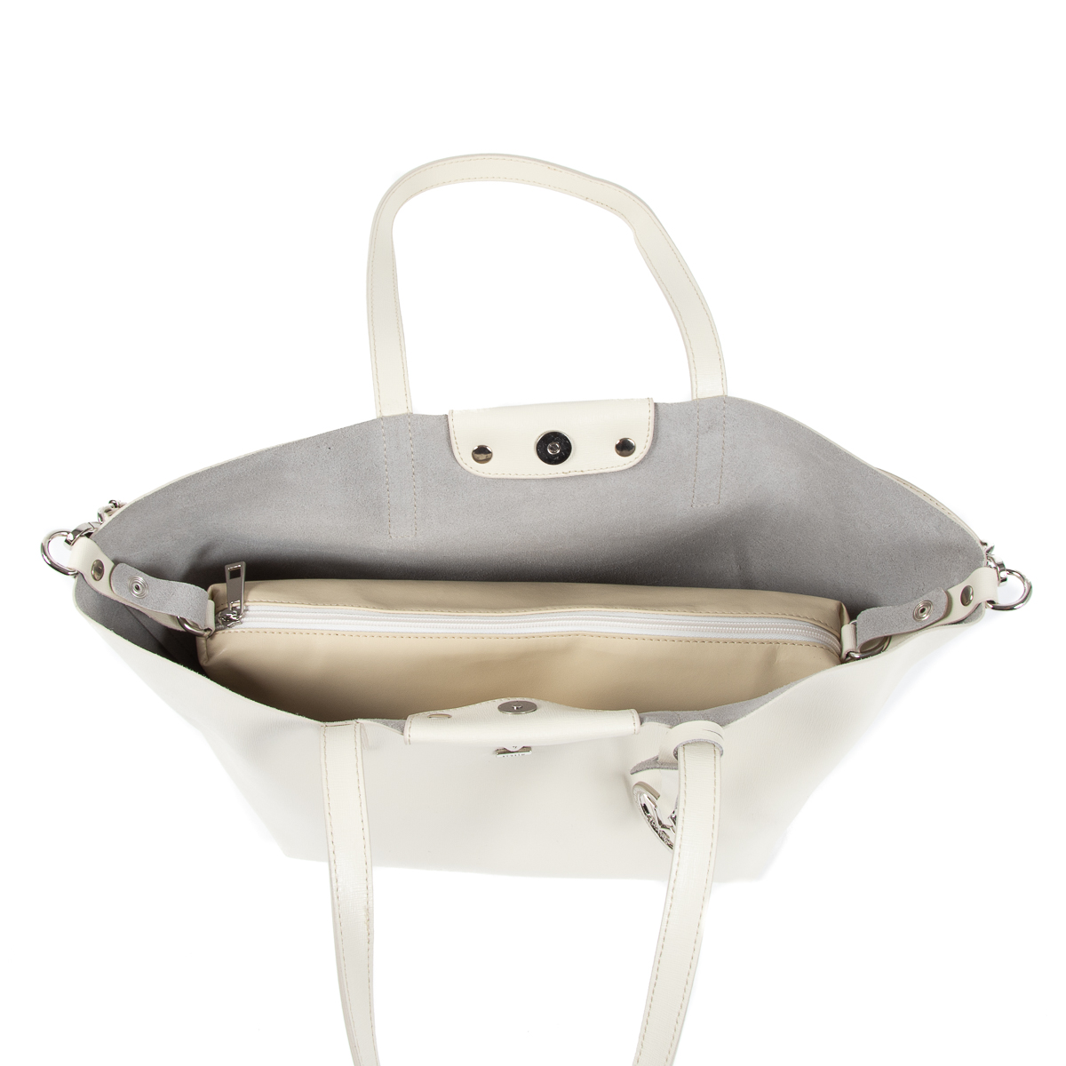 V 1969 Italia Borsa da donna JERSEY bianca