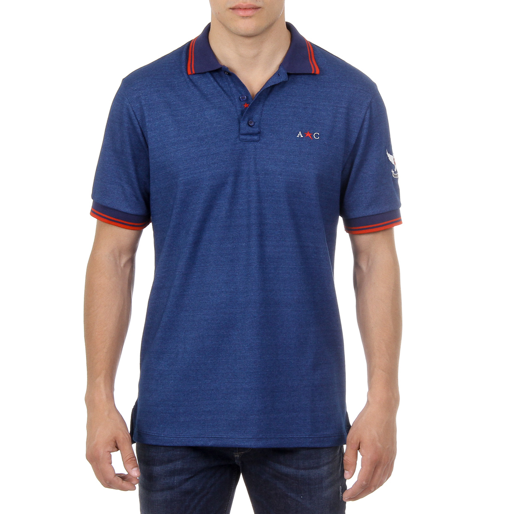 Andrew Charles Polo da uomo a maniche corte blu STEVE