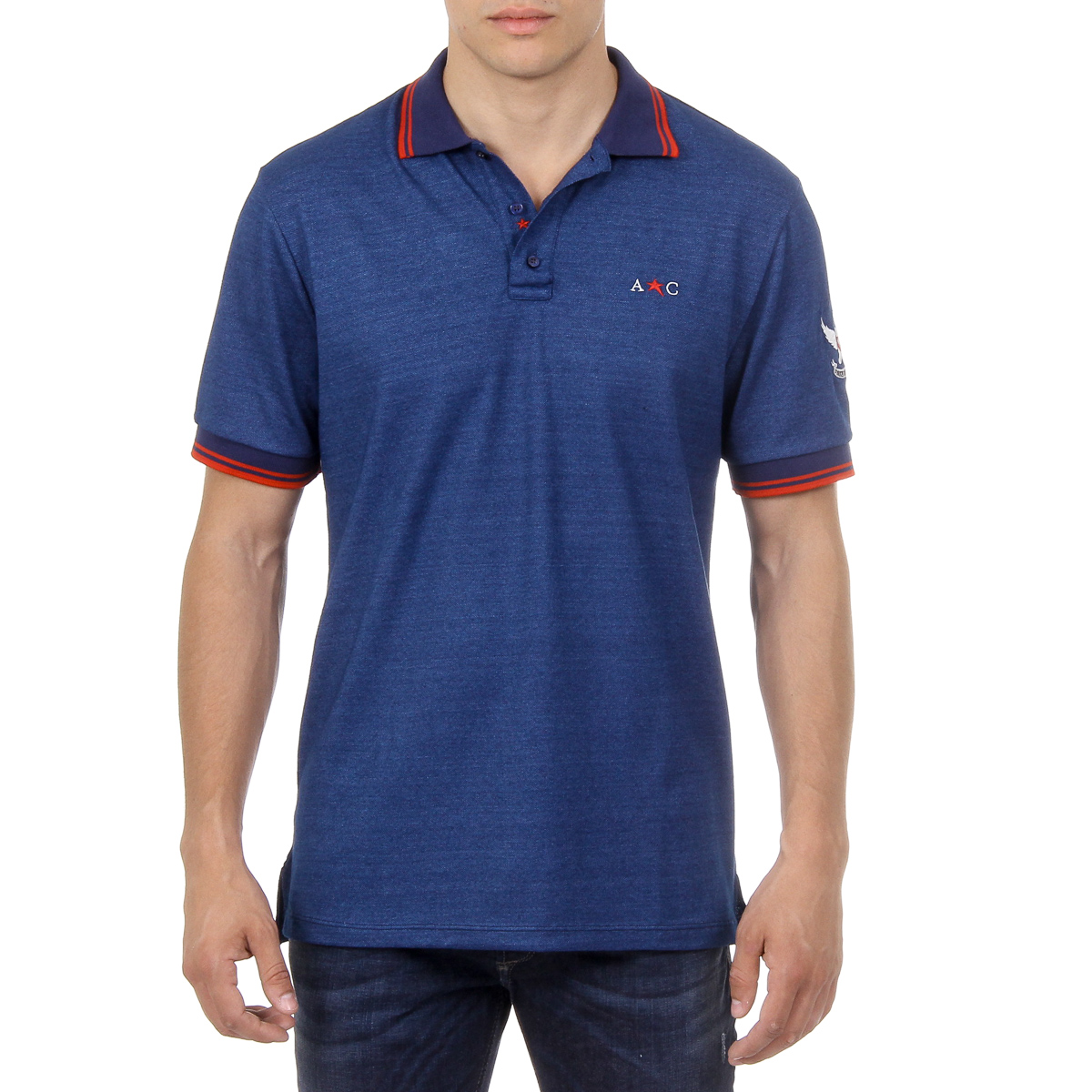 Andrew Charles Polo da uomo a maniche corte blu STEVE