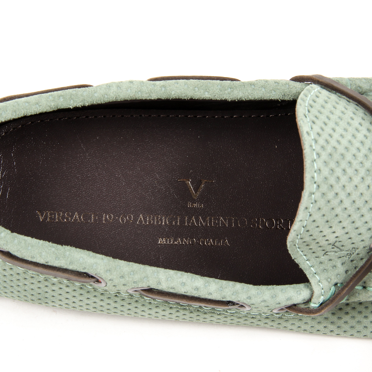 V 1969 Italia Mocassini da uomo verdi SIMON