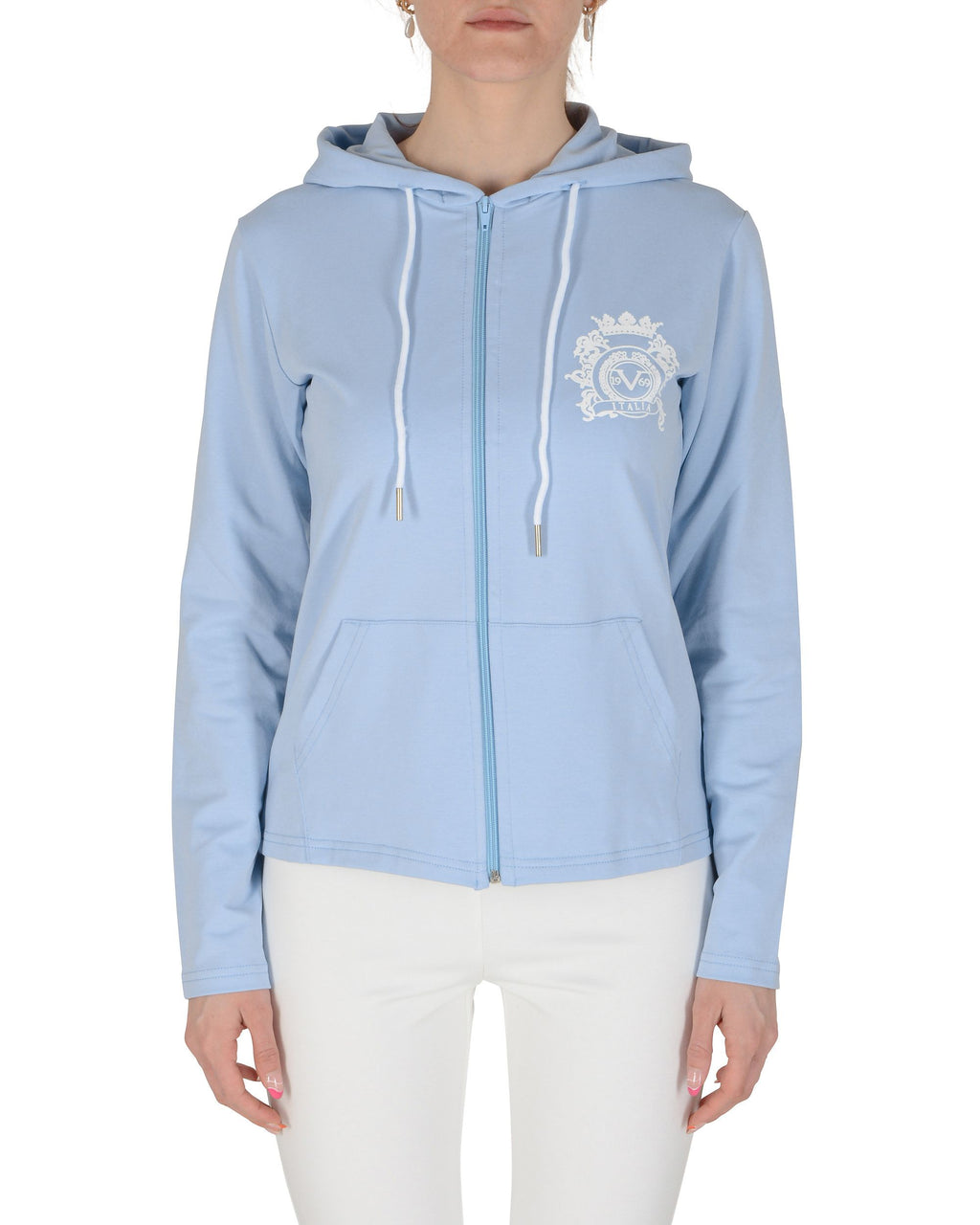 19V69 Italia Felpa con cappuccio da donna azzurro ELEANA HOODIE AZZURRO