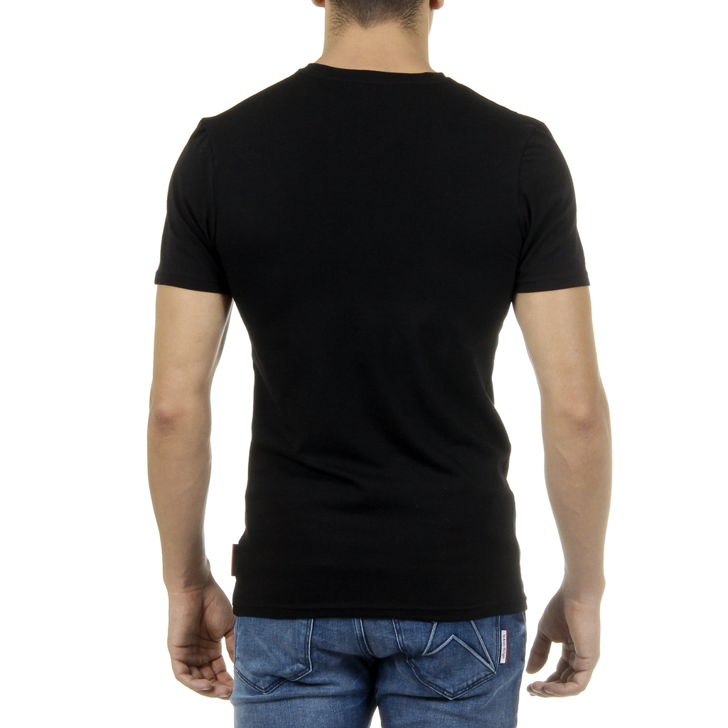 Andrew Charles Maglietta da uomo a maniche corte con scollo a V, nera KENAN
