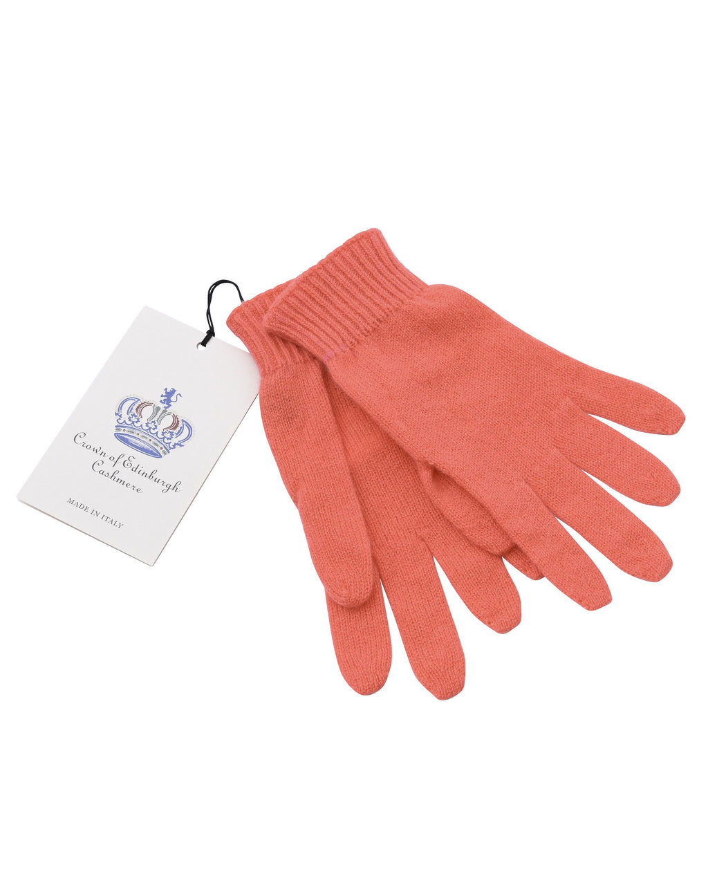 Guanti corti da donna in cashmere Crown of Edinburgh COE 001 PAPAYA
