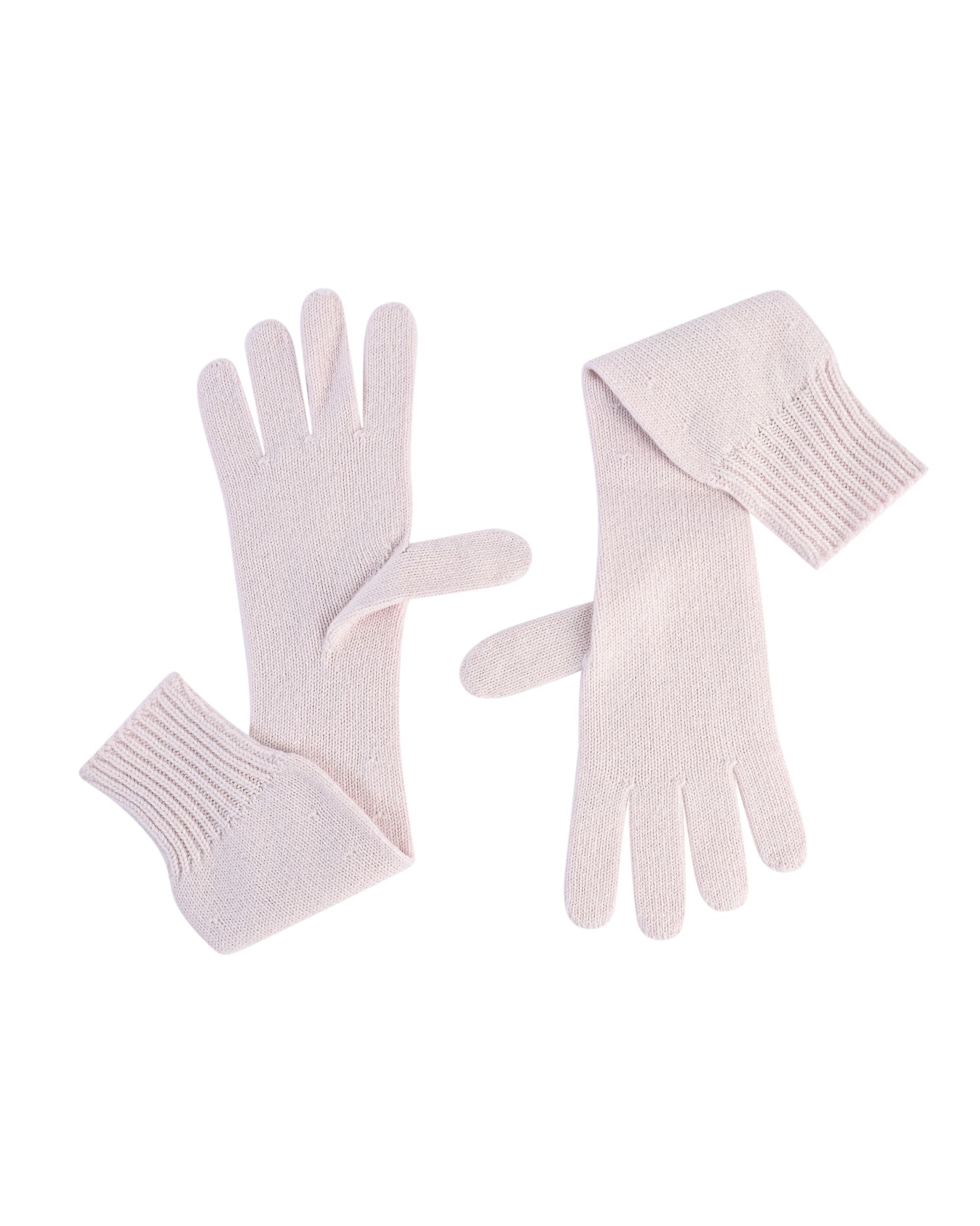 Guanti lunghi da donna in cashmere Crown of Edinburgh COE 002 BLUSH