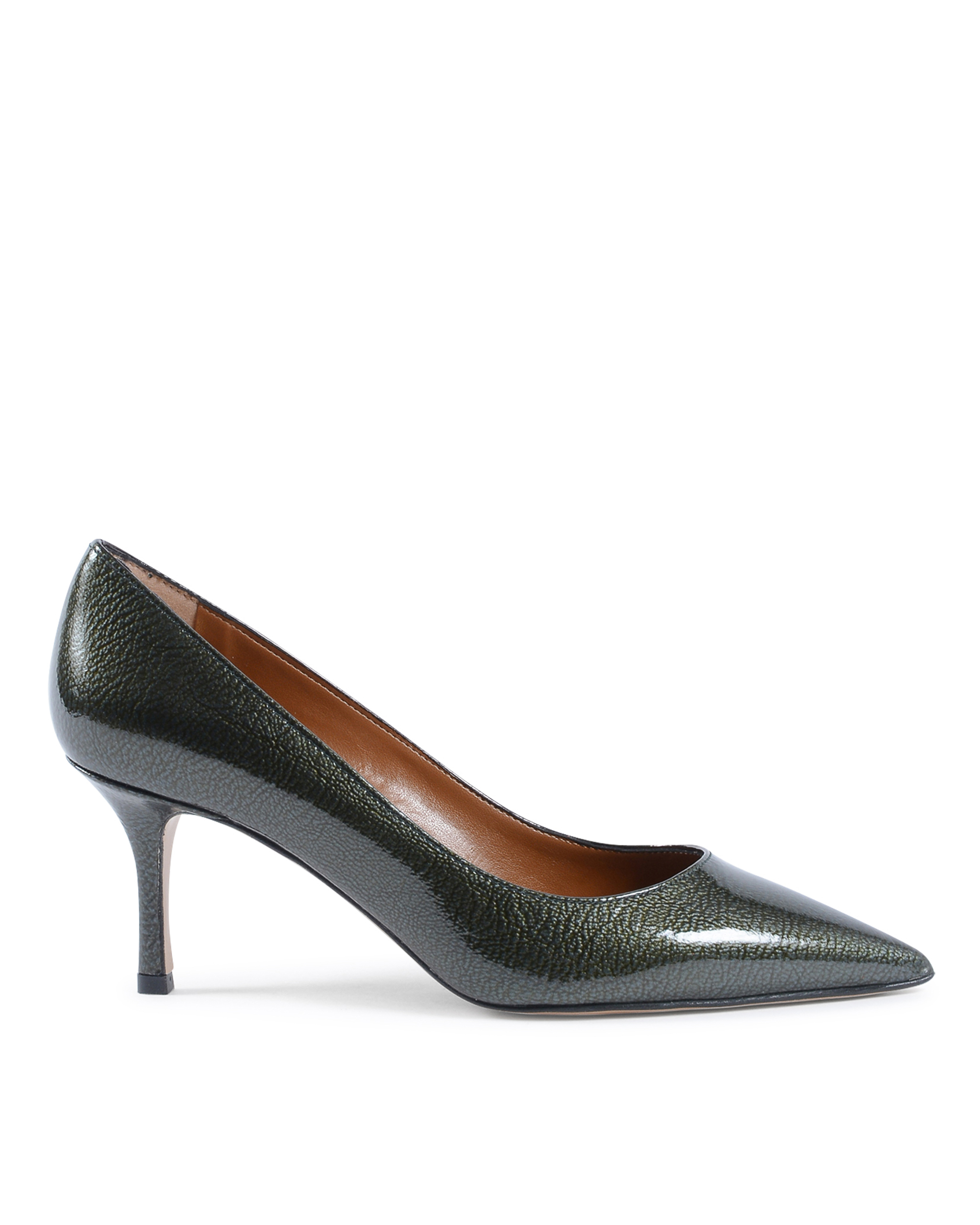 19V69 Italia Scarpe da donna con tacco verde oliva INES65 VERNICE OLIVA SCURA
