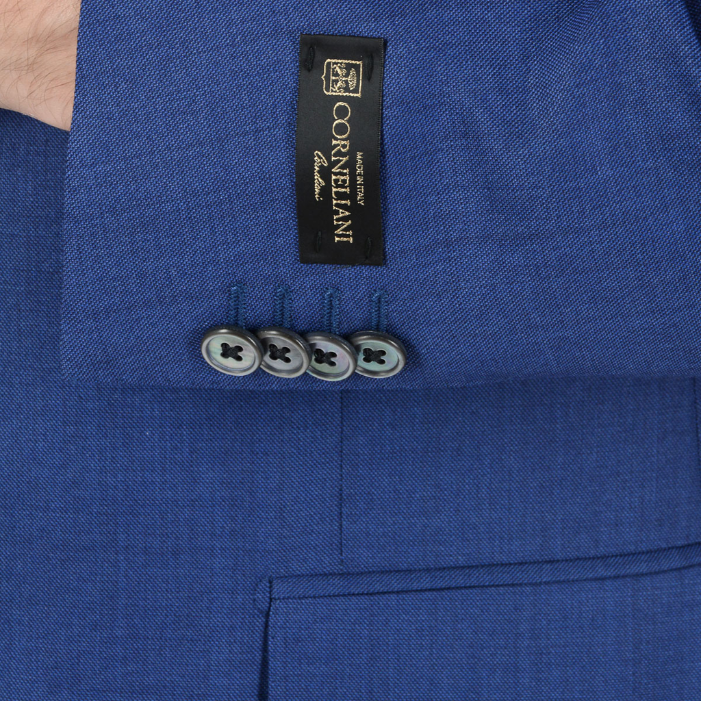 Abito da uomo Corneliani maniche lunghe blu Super 110's