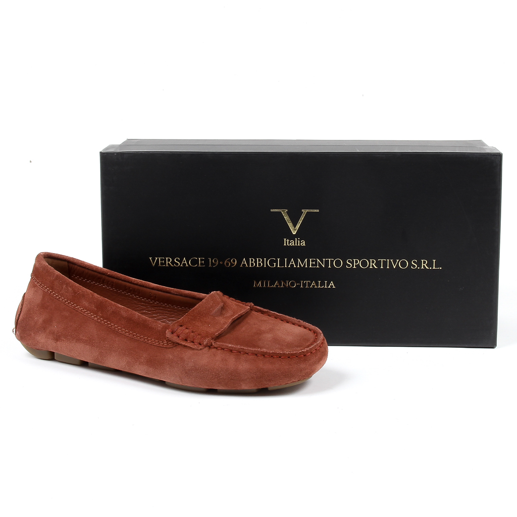 V 1969 Italia Mocassino da donna rosso scuro AMALFI