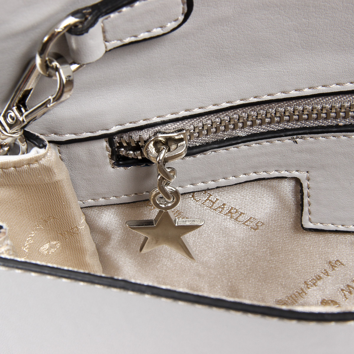 Borsa a mano da donna Andrew Charles grigio chiaro PAIGE